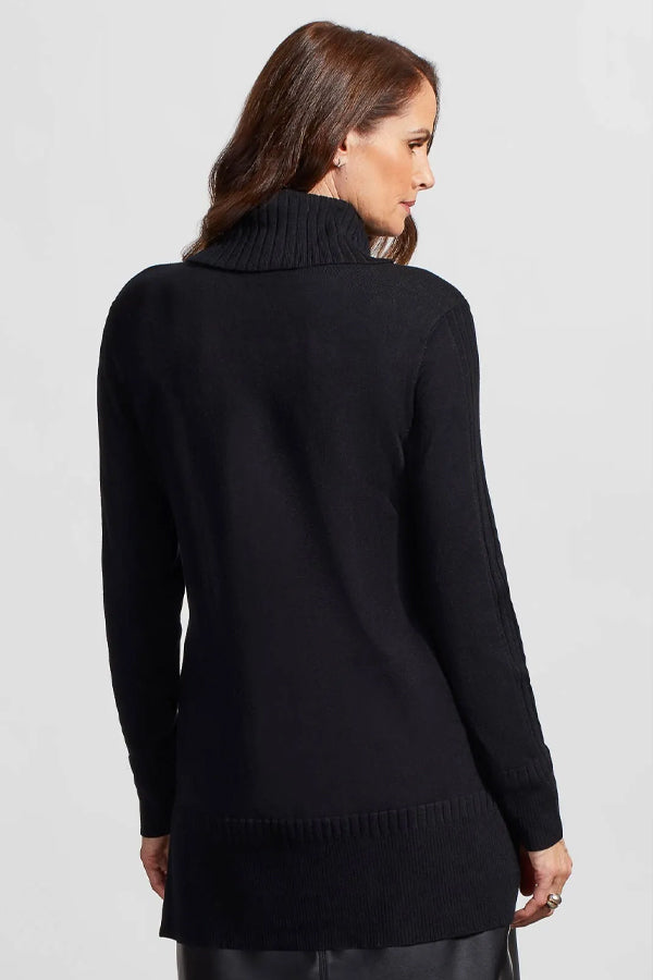 Tribal Cowl Neck Tunic Sweater