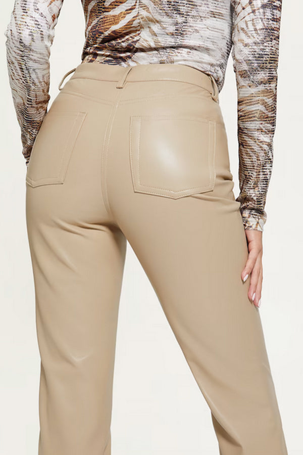 Guess Kelly Faux-Leather Straight-Leg Pants