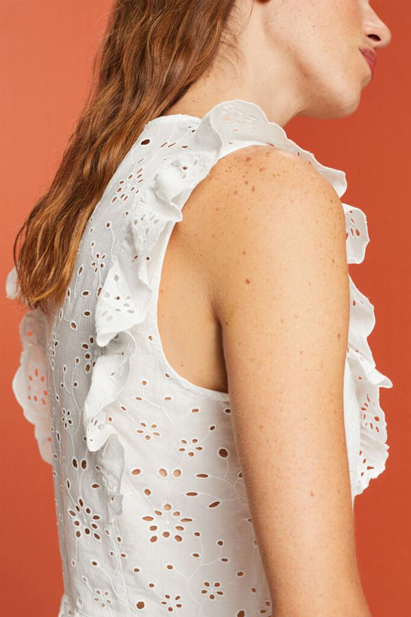 Esprit Sleeveless Lace Cotton Blouse
