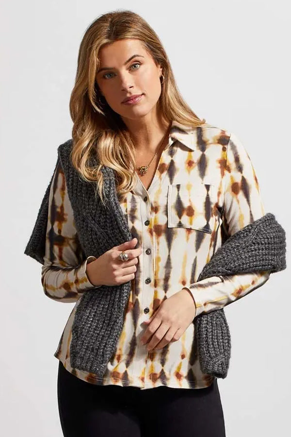 Tribal Ribbed Knit Button Up Top – BK's Brand Name Clothing