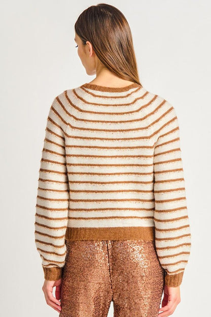DEX Striped Sequin Sweater