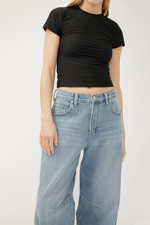 Silver Barrel Leg Jeans