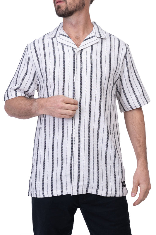 Silver Textured Short Sleeve Shirt