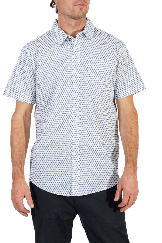 Silver Geometric Short Sleeve Shirt