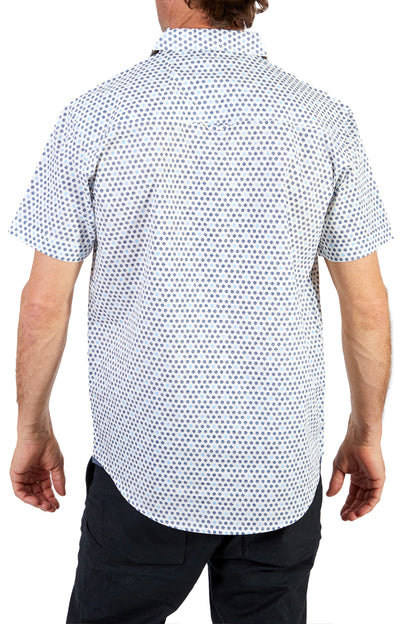 Silver Geometric Short Sleeve Shirt