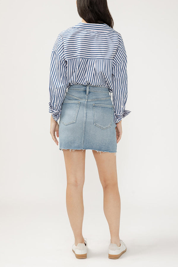 Sliver Denim Mini Skirt