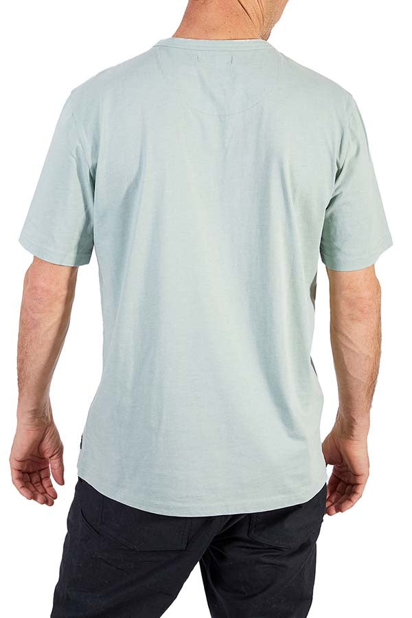 Silver Acid Wash Henley Tee