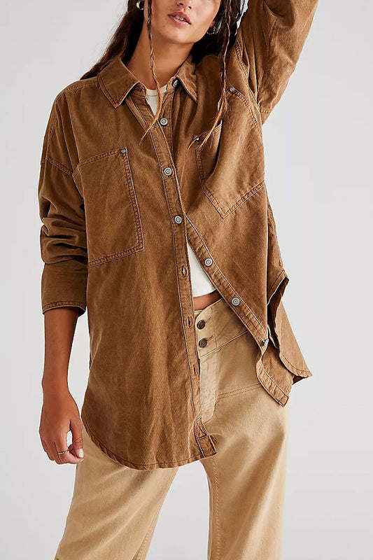 Free People Baby Cord Buttondown