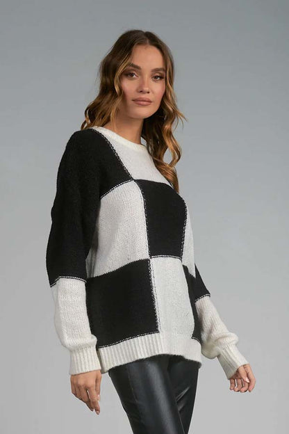 Elan Disco Checkered Sweater