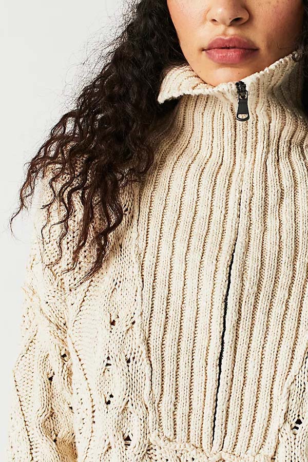 Free People Driftwood Cable Polo