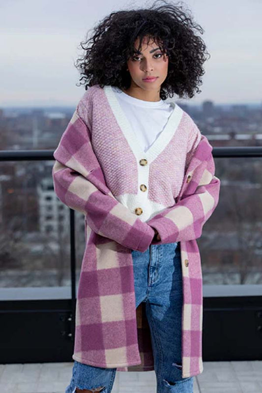 RD Style Lucy Long Plaid Coat