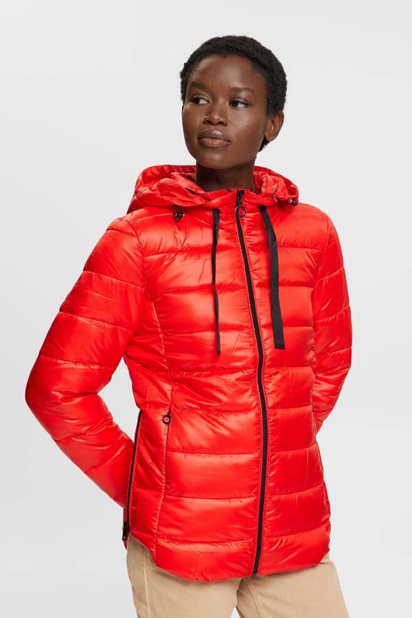 Quilted Coat Esprit Parka Rot Edc Mantel Rot Wintermantel Rot