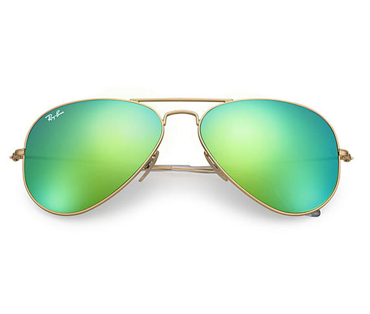 Ray Ban Aviator Flash Matte Gold Green