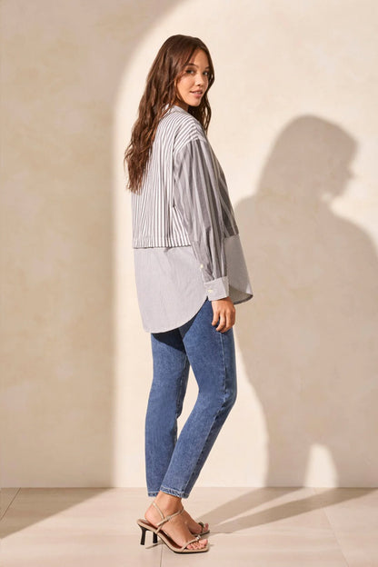 Tribal Two-In-One Button-Front Shirt