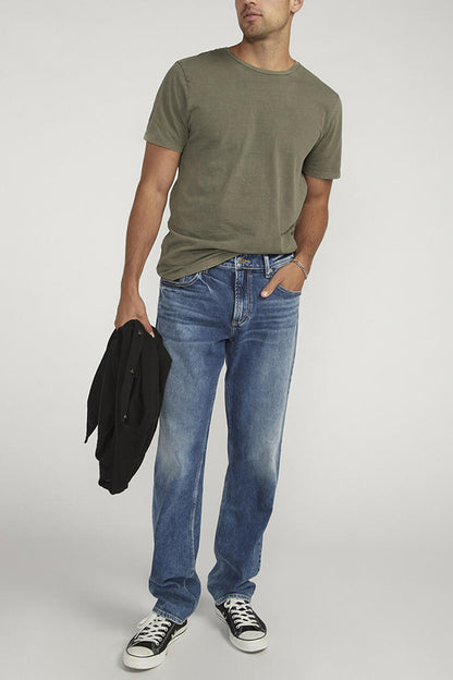 Silver 

Eddie Athletic Fit Tapered Leg Jeans