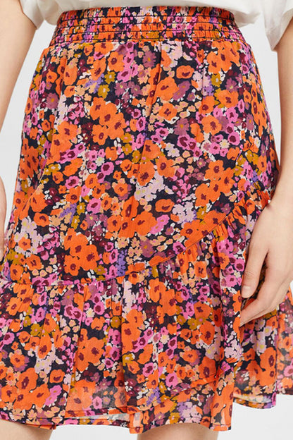 Esprit Floral Skirt with Flounce Hem