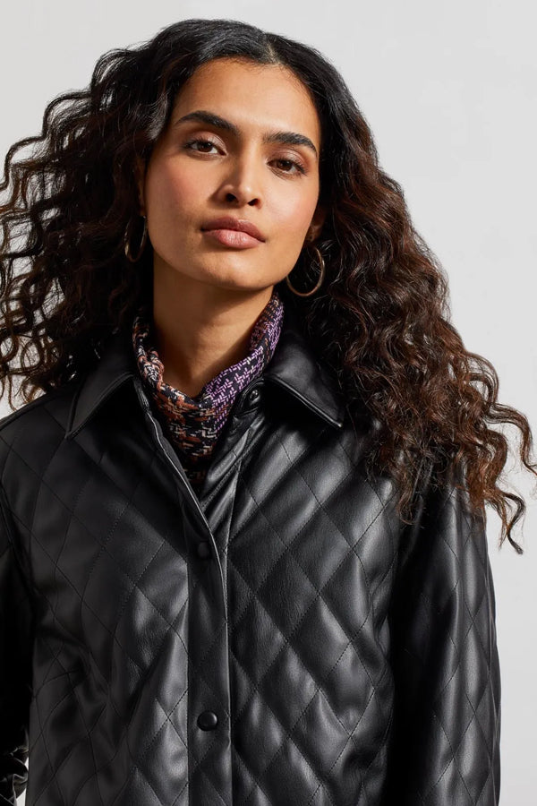 Tribal Quilted Vegan Leather Jacket
