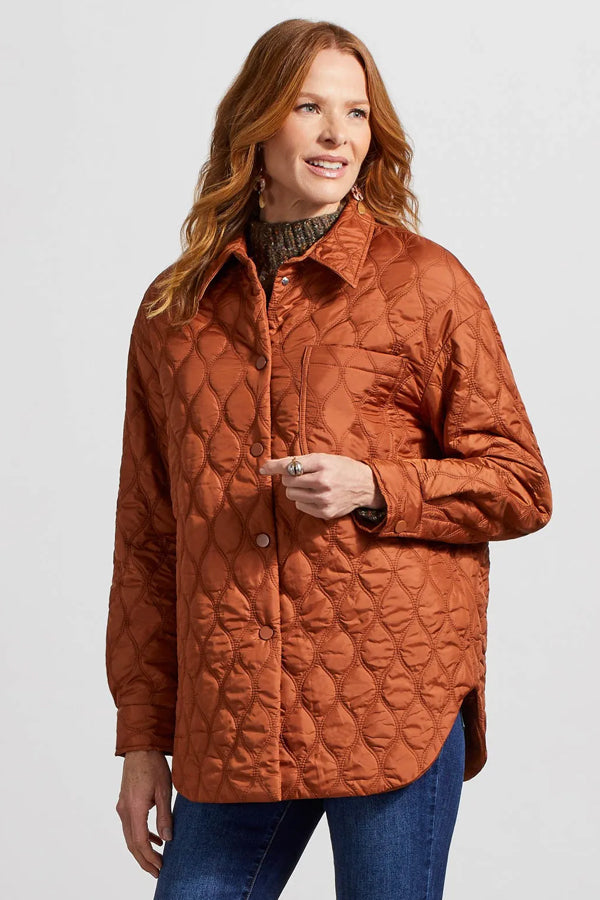 Tribal Snap-Up Quilted Shacket