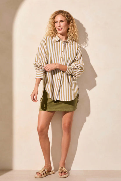Tribal Stripe Button-Front Shirt