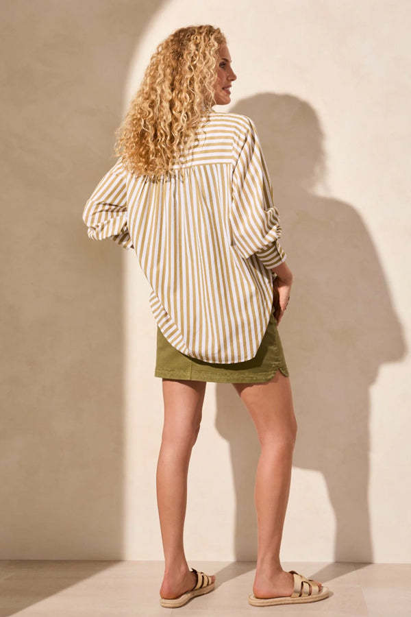 Tribal Stripe Button-Front Shirt