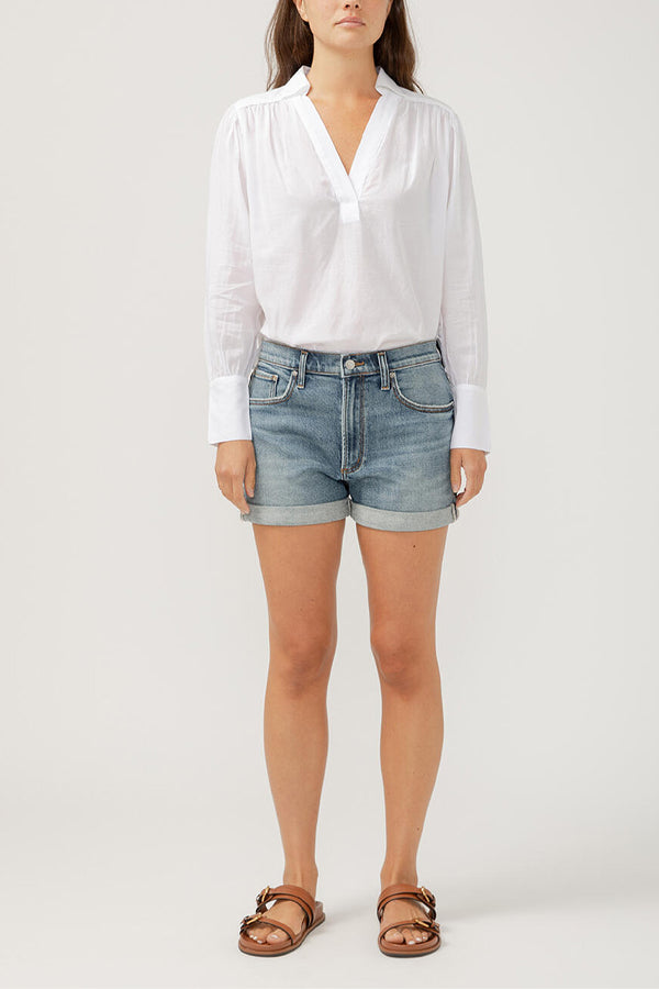 Silver Relaxed Boyfriend Shorts