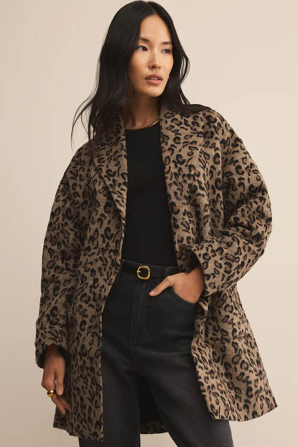 Z Supply Lennon Leopard Coat