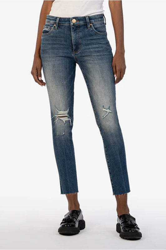 Reese High Rise Fab Ab Ankle Straight Jean
