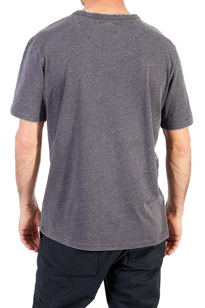 Silver Acid Wash Henley Tee