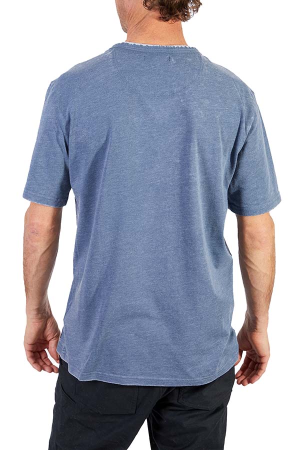 Silver Acid Wash Henley Tee