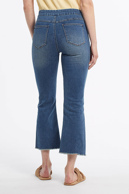Tribal Audrey Pull-On Straight Crop Jeans