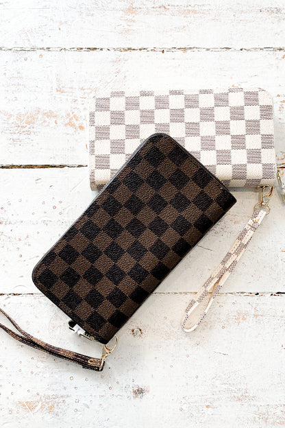 BK Brand Checkered Wallet