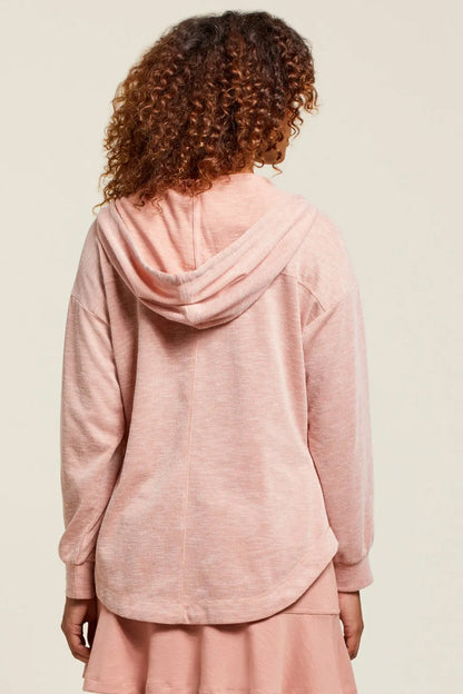 Tribal Ribbed Button-Front Hoodie
