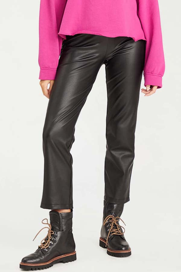 Sanctuary Leather Like Carnaby Kick Cropped Pant