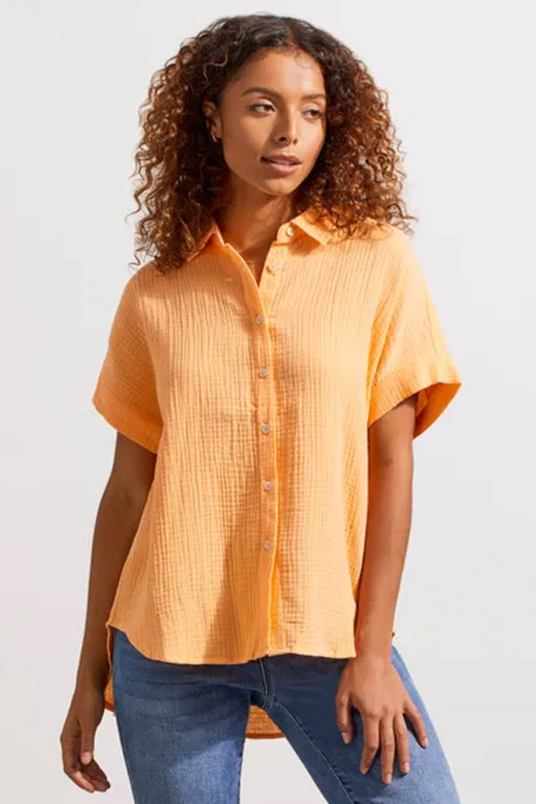 Tribal Crinkle Button-Up Shirt