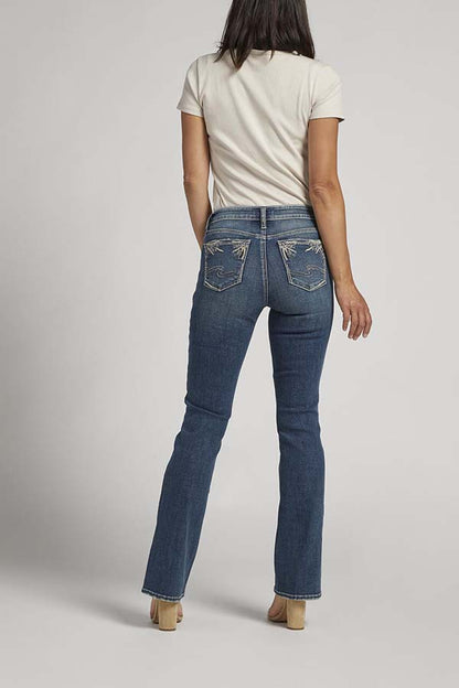 Silver Elyse Mid Rise Slim Bootcut Jeans