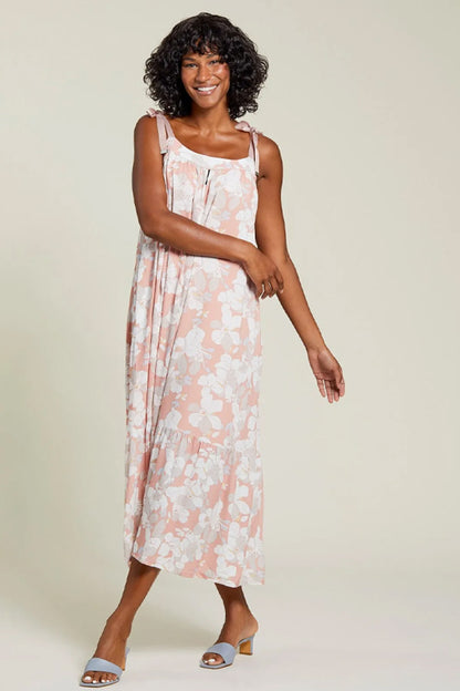 Tribal Floral Printed Tiered Maxi