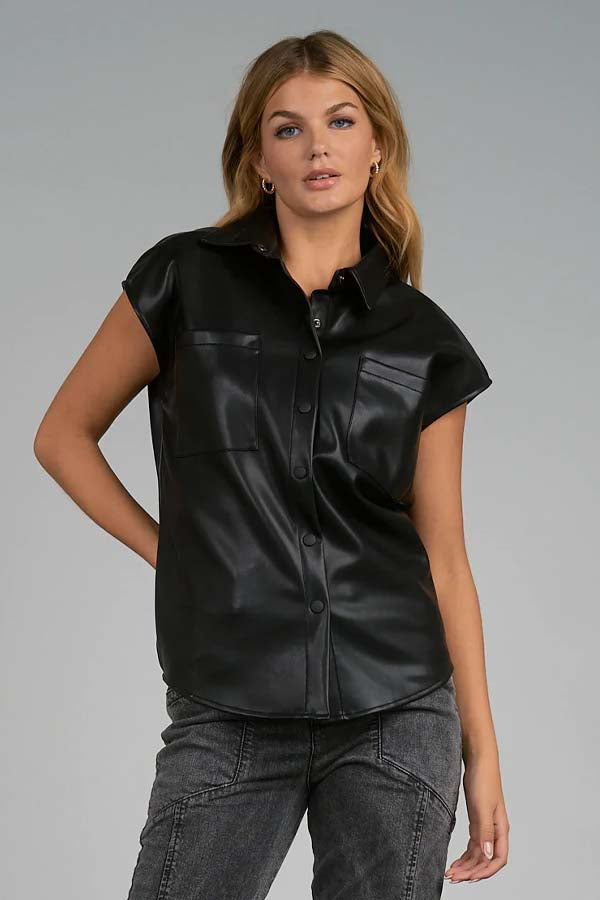 Elan Florence Faux Leather Vest