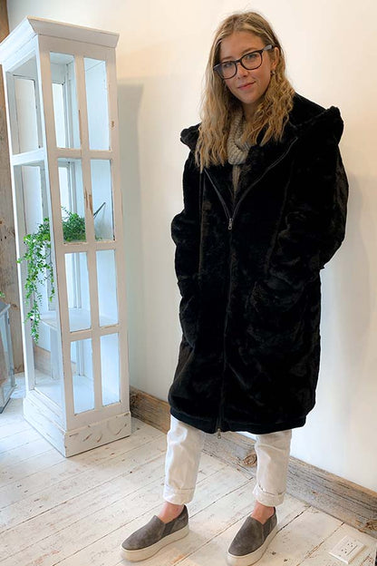 RD Style Faux Fur Hooded Coat