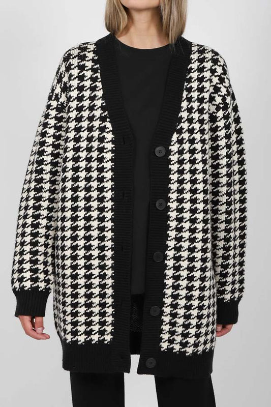 Brunette The Label The Houndstooth Knit Cardigan