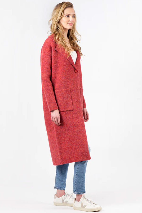 Lyla & Luxe Jimmi Red Marble Coat