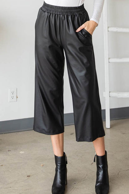 BK Brand PLUS Cropped Faux Leather Pants