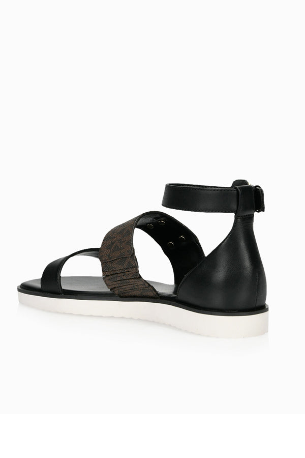 MICHAEL KORS MK Plate Thong Flat T-Strap Sandals Ring Tan Leather Size 4  Box £39.99 - PicClick UK