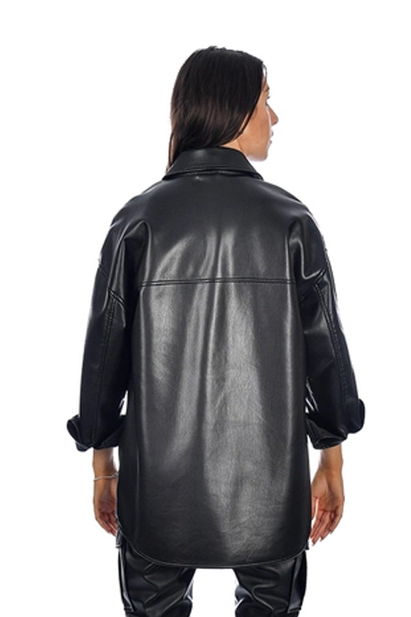 RD Style Makayla Faux Leather Shacket