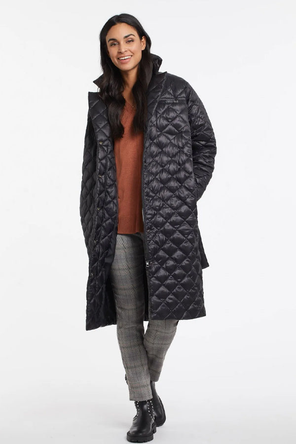 Tribal Maxi Belted Puffer Coat