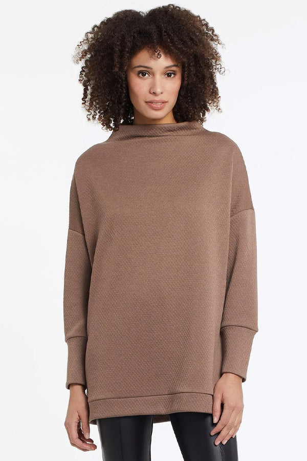 Tribal Quilted Funnel Neck Tunic