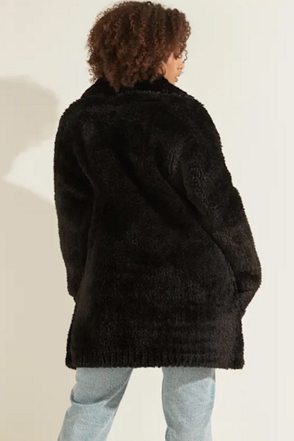 GUESS Rebecca Faux Fur Longline Jacket