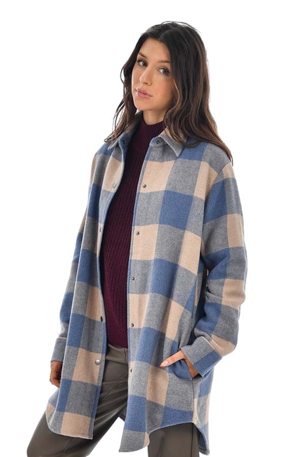 RD Style Sadie Snap Button Plaid Shacket