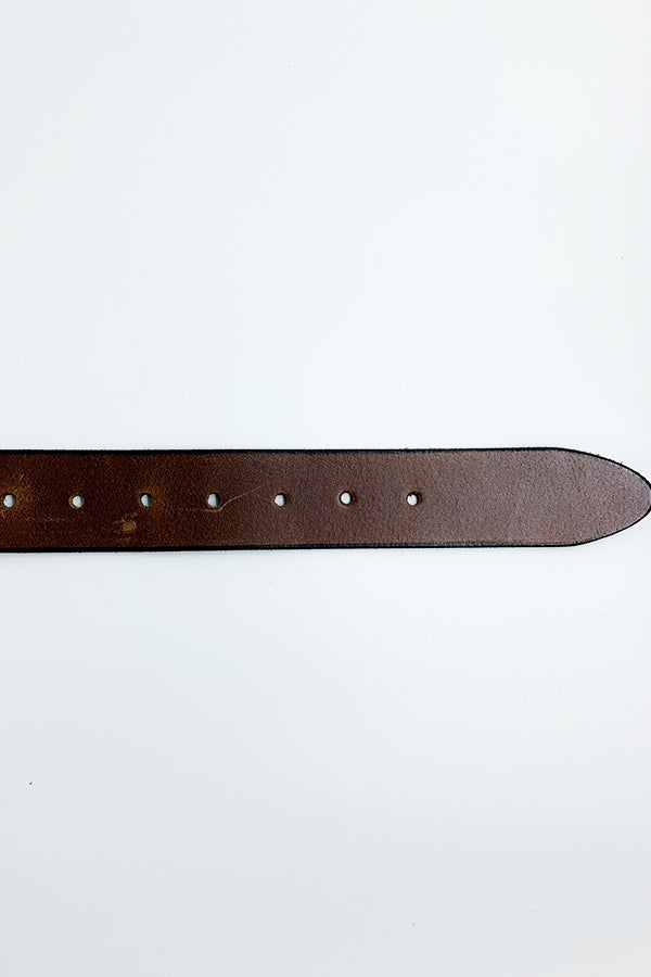 Silver Heavy Sewn Leather Belt