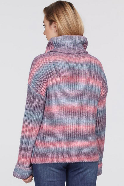 Tribal Multi-Colour Space Dye Turtleneck Sweater