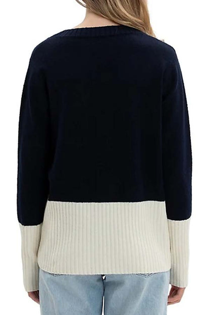 Point Zero Colour Block V-Neck Sweater